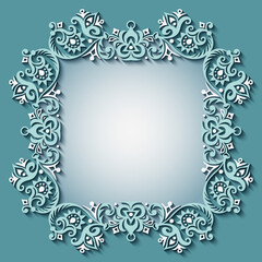 Vector abstract ornamental nature vintage frame.