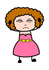 Covering Ears Young Lady Cartoon