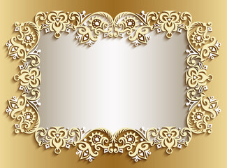 Vector abstract ornamental nature vintage frame.