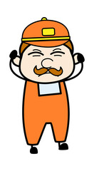 Covering Ears Delivery Man Cartoon