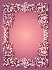 Vector abstract ornamental nature vintage frame.