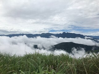mountain landscape with clouds