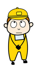 Thinking Courier Man Cartoon