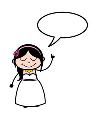 Cartoon Bride with Speech bubbble