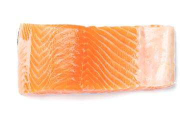 Fresh raw salmon fillet isolated on white background with clipping path, Ingredient for sushi or ...