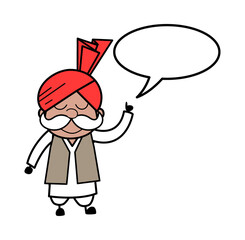 Cartoon Haryanvi Old Man with Speech bubbble