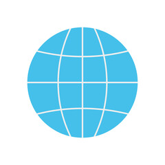global sphere icon, flat style