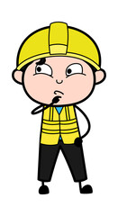 Cartoon Engineer thinking seriously
