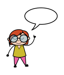 Cartoon Teacher with Speech bubbble