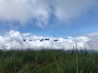 clouds over the mountains