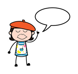 Cartoon Artist with Speech bubbble