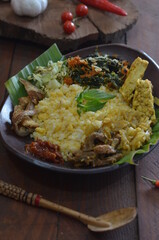 Food Photography of Nasi Jagung the traditional food from indonesia