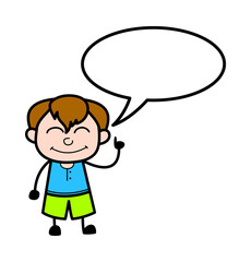 Cartoon Teen Boy with Speech bubbble