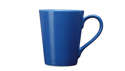 Front view blue cup with white background