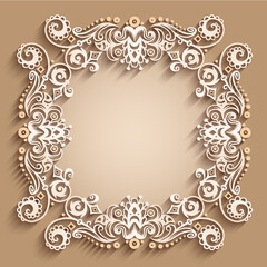 Vector abstract ornamental nature vintage frame.