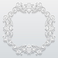 Vector abstract ornamental nature vintage frame.