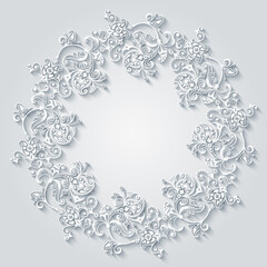 Vector abstract ornamental nature vintage frame.