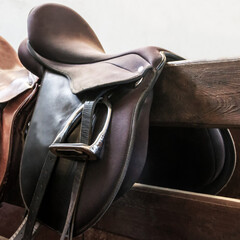 Leather Horse Riding Saddle Tack Set horseback.