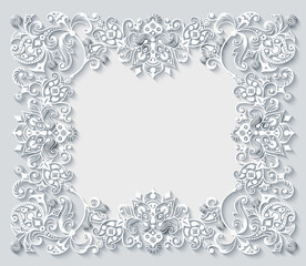 Vector abstract ornamental nature vintage frame.