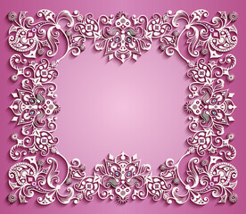 Vector abstract ornamental nature vintage frame.