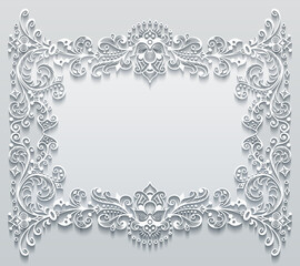 Vector abstract ornamental nature vintage frame.