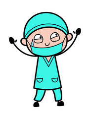 Terrified Cartoon Surgeon