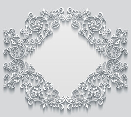 Vector abstract ornamental nature vintage frame.