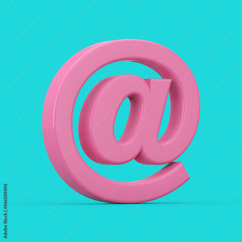 Aufkleber pink at email or internet symbol sign in duotone style. 3d rendering
