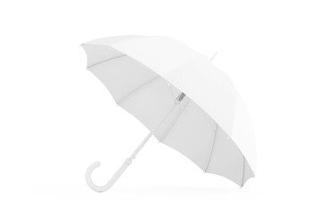 White Mockup Umbrella in Clay Style. 3d Rendering