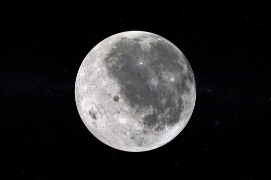 View of Full Big Super Moon from Space. Elements of this image furnished by NASA. 3d Rendering