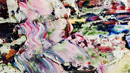 Colorful abstract background wallpaper. Modern motif visual art.  Mixtures of oil paint. Trendy...