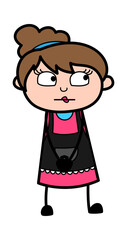 Shy Beautician Cartoon