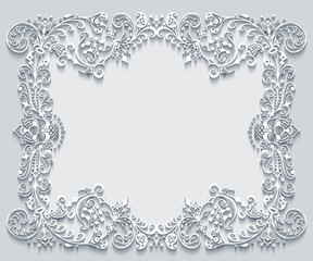 Vector abstract ornamental nature vintage frame.