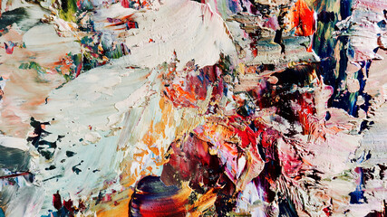 Colorful abstract background wallpaper. Modern motif visual art.  Mixtures of oil paint. Trendy...