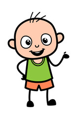 Happy Bald Boy Cartoon Illustration