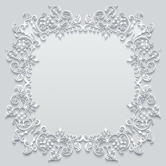 Vector abstract ornamental nature vintage frame.