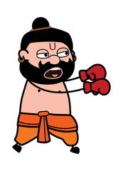 Cartoon Pandit Boxing