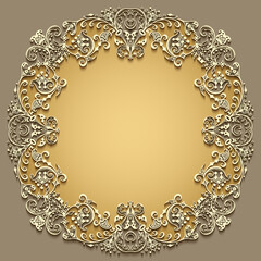 Vector abstract ornamental nature vintage frame.
