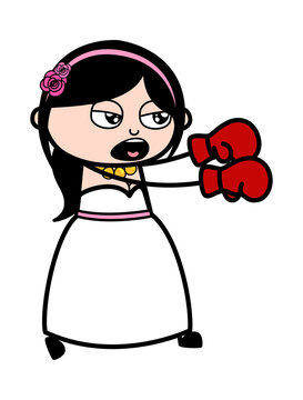 Cartoon Bride Boxing