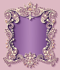 Vector abstract ornamental nature vintage frame.