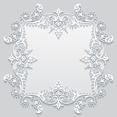 Vector abstract ornamental nature vintage frame.