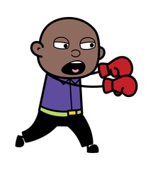 Cartoon Cartoon Bald Black Boxing