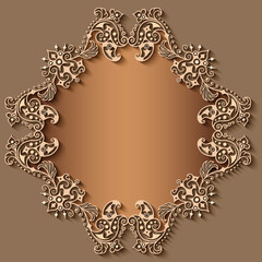 Vector abstract ornamental nature vintage frame.