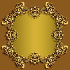 Vector abstract ornamental nature vintage frame.