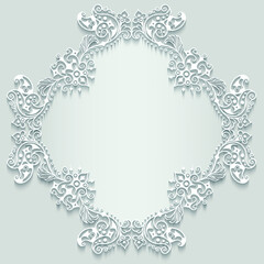 Vector abstract ornamental nature vintage frame.