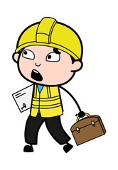 Cartoon Engineer Going to Office