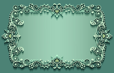 Vector abstract ornamental nature vintage frame.