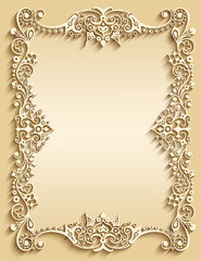 Vector abstract ornamental nature vintage frame.