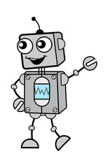 Naklejka premium Cartoon Robot saying Hello