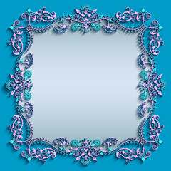 Abstract vector ornamental nature vintage frame.